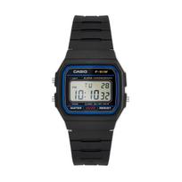 Casio F91W-1 Vyriškas Klasikinis Chronografas Žadintuvas LCD Skaitmeninis Laikrodis Juodas F-91W-1DG Juodas Skaidrus Malonumo Dirželis black