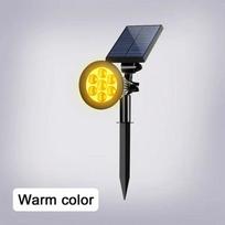 6000 LM Lauko saulės apšvietimas Atsparus vandeniui 7 LED RGB žemės prožektoriai Saugumo saulės šviesa Lauko spalvą keičianti šviesa sodui, kiemui warm color-1PCS gray