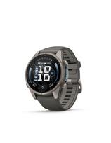 Garmin Fenix 9 43mm – Titano spalvos su akmenėlių su pilku dirželiu