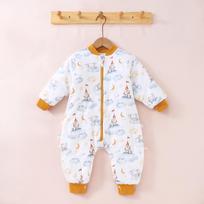 Mulberry Silk Baby Sleep Sack - All-Season Quilted Anti-Kick Split-Leg Design for Autumn & Winter Size 80 (Up to 20 lbs) white