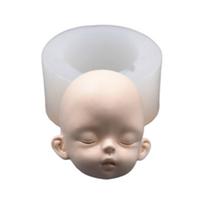 3D lėlės galvutė kūdikio veidui silikoninė forma rankų darbo muilo molio gipso forma Fondant šokolado formelė sausainiams cukrui amatų forma „pasidaryk pats“ 1 white