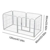 6 Panels Heavy Duty Metal Dog Playpen Foldable Detachable Dog Fence with Door for Puppy Small Dog Indoor Outdoor Camping Garden balta