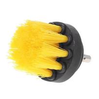 Drill Brush Cleaning Kit: Electric 3-Piece Set with Small Brush & Round Disc yellow