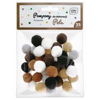 Dekoracija pomponai MIX Pets 35vnt./2cm