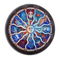 Luck Challenge Tarot Twelve Constellation Coin Flip Fidget Toy Anxiety Stress Relief For Adults Kids Commemorative Gifts gray
