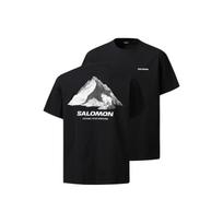 Salomon Unimountain Goat Outdoor Fashion Versatile Letter Round Neck Short Sleeve T-Shirt Unisex Tops Black LC2802200 L black