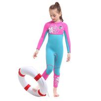SLINX Kids Girls 3mm Neoprene Full Wetsuit Snorkeling Diving Surfing Swimming Warm Water Sports Protection L Old Size blue