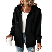 Women's Half-Zip Hoodie with Drawstring Hood and Pocket for Casual Everyday Wear XL balta