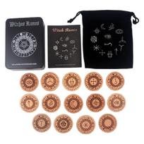 Premium Handmade Norses Runes Set Features Organic Wood for Table Game and Mystical gray