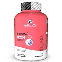 NATURYZ Liposomal Iron Capsules with Folic Acid, Vitamin B12, Vitamin C & Curcuma Longa | Liposomal Technology High Absorption Iron Supplement for