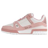LOUIS VUITTON Trainer Cow Leather Low top Skateboard Shoes Unisex White Pink 1AD6AY 36.5 white