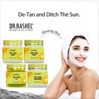 DR.RASHEL De-Tan Pack Of 4 (Scrub, Gel, Cream & Facepack) For Soothing The Skin - 1500 Ml yellow