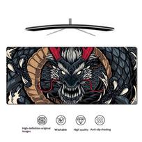 Japanese Dragon XXL Gaming Mouse Pad Large Non-Slip Rubber Base Desk Mat for E-Sports Gamer Office Home Use A21 gray