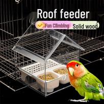 Budgie Feeder House: Transparent, Easy-to-Clean Bird Villa with Water Basin