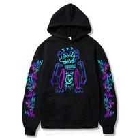 Monkey Graffiti Sweatshirt Arcane Jinx Hoodies Unisex Two Sides Street Sportswear Harajuku Grunge Aesthetic Pullovers S blue