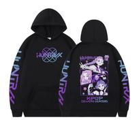 Hoodie Premium Demonų Medžiotojai Mielas Derpy Tigras Medžiotoja Merginų Grupė Y2K Hoodie Saja Berniukų Streetwear Anime Apvalus Kaklas Prekės Gerbėjui XS juoda