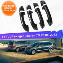 Chromuotas automobilio durų rankenos dangtelio apdaila, skirta VW Volkswagen Sharan MK2 7N 2010~2022 ABS rinkinio chromo stiliaus išorinėms dalims Metallic Silver 4pcs blue