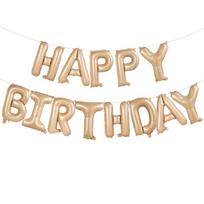 13 vnt. kreminės spalvos „Happy Birthday“ raidžių folijos balionai suaugusiems, vaikams, berniukams, mergaitėms gimtadienio vakarėlio dekoravimo reikmenys, kūdikio sutiktuvių šventė 16inch beige