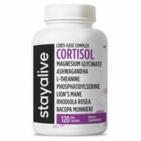 STAY ALIVE Cortisol Manager Supplement 15-in-1 Complex w/L-Theanine, Ashwagandha, Magnesium Glycinate, Phosphatidylserine and more, 120 Veg Capsu