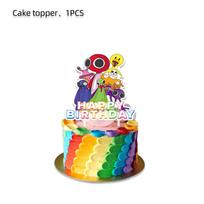 Rainbow Friends Party Supplies Disposable Tableware Party Favor Gifts Bag Fillers Tablecloth Balloons Stickers Slap Bracelets white