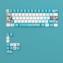 Frieren Theme PBT Keycaps Custom, Cherry Profile Side Print Shine-Through, Cute Anime Point, Mechanical Keyboard Gamer Gift white