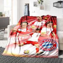 Thomas Muller Bayern Munich Football Star Collage Print Flannel Blanket Soft Warm Throw Blanket for Sofa Bed Living Room 80cm x 120cm red