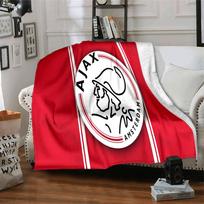 Ajax Amsterdam Crest Flannel Blanket, Soft Polyester, Modern Design, All-Season for Camping, Travel, Gifts for holidays or birthdays 75x90cm
