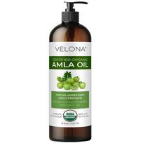 VELONA Amla 100% Unrefined Cold-Pressed Indian Pure Natural Amla Oil for Scalp Massage 237ml Oil 1 pcs white