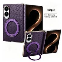 For Samsung Galaxy Z Fold 8 Wide 5G Case Luxury Ultra-thin Bracket Magnetic Wireless Charging Shockproof Back Cover Accessories no front cover&Galaxy Z Fold 8 Wide violetinė
