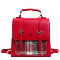 Three Ways To Carry A Retro Lady's High-end Backpack and A Small Square Bag for Women's Casual Wear