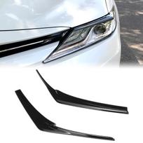 Priekinių žibintų antakiai akių vokai priekinių žibintų vokų dangtelio Stcker apdaila, skirta Toyota Camry LE XLE SE XSE 2018 automobiliui Gloss Black gray