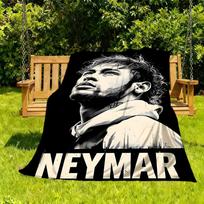 1pc Football Star Neymar Outdoor Blanket Lightweight Flannel, Soft & Warm, All-Season Use for Sofa, Outdoor, Camping, Living Room, Office080 130x150cm