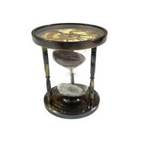 Brass Compass Sand Timer 15.24 cm Nautical Desk Decor, Maritime Birthdays, Anniversaries, Graduations, Retirements Gift gray