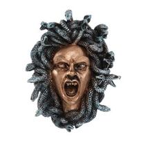 Vintage Greek Goddess Head Wall Plaque Retro Resin Mythological Figurine with Snake Hairs Spooky Wall Sculpture for Home Bedroom Decor 1pc