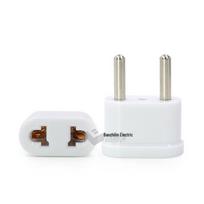 US to EU Plug Adapter, 10A 250V, 4.8mm Pin, CE Certified, PC Material white