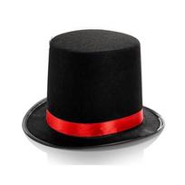 Magic Hat Red Ribbon Lincoln Hat, Hat Black Lincoln Stage Performance Black Hat, Top Hat One size fits all