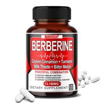 Berberin HCL Complex Capsules with Ceylon Cinnamon Turmeric Milk Thistl Bitter Melon, 120 Vegan Capsules 120 Capsules
