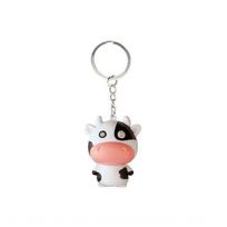 Cartoon Cow Sound Light Fidget Keychain Hanging Press Fidget Cow Toy LED Eyes Cow Pendant  Adults Cow white