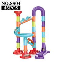 DIY Construction Marble Run Race Track Building Blocks Kids 3D Maze Ball Roll Toys Children Christmas Gift 45/93/113/142pcs Set blue