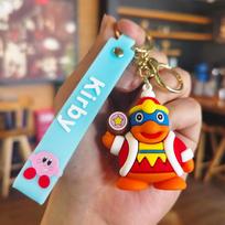Pink Kirby Star Plush Keychain - Cute Heart Backpack Pendant Individual OPP Bag Packaging blue