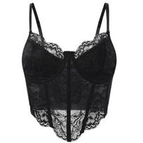 Moteriškas nėriniuotas gėlių topas be rankovių, prigludęs trumpas topas, cami, bustier liemenė, madingas camisole, drabužiai vakarėliams, klubiniai drabužiai M raudona