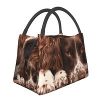 English Springer Spaniel Insulated Lunch Bag for School Bento Storage Food Boxes Container Cooler Thermal Lunch Box Tote One Size black