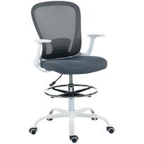Ergonomiška biuro kėdė su reguliuojamu kojų atramu ir atlenkiamais porankiais, reguliuojamas aukštis, 59x62x99-119cm, pilka 62 x 59 x 119 cm