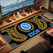 Napoli FC Color Mouse Pad Large Gaming Table Cushion Non-slip Laptop Tablet Big Mousepad XXL Mat Mini PC Playmat With Lock edge 30cmx60cm(11.8x23.6inch) brown