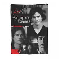 Damon Salvatore The Vampire Diaries Blankets Soft Flannel Throw Blanket Bedspread for Bed Living room Picnic Travel Home Couch 75x100cm (30x40inch)