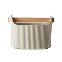 Oblique Mouth Design Coffee Grind Knock Box Wood Handle Espresso Dump Bin  Bar smėlis