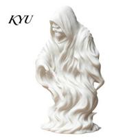 Customizable Art Toy 3D Printed Grim Reaper Ghost Statue, Gothic Skeleton Figurine, Home Decor DIY Blank White Sculpture, Halloween Desktop balta