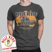 Crocodile Dundee Tshirt Never Never Safari Movie Retro Tee Australia Gift 80s 4XL brown
