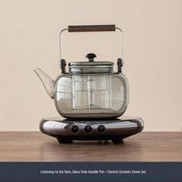 Electric Tea Maker with Glass Teapot Set gray