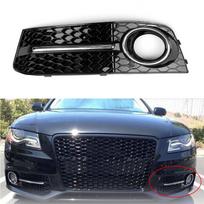 Kairė chromuota korio formos rūko žibinto dangtelio grotelės Audi A4 B8 2009-2012 black